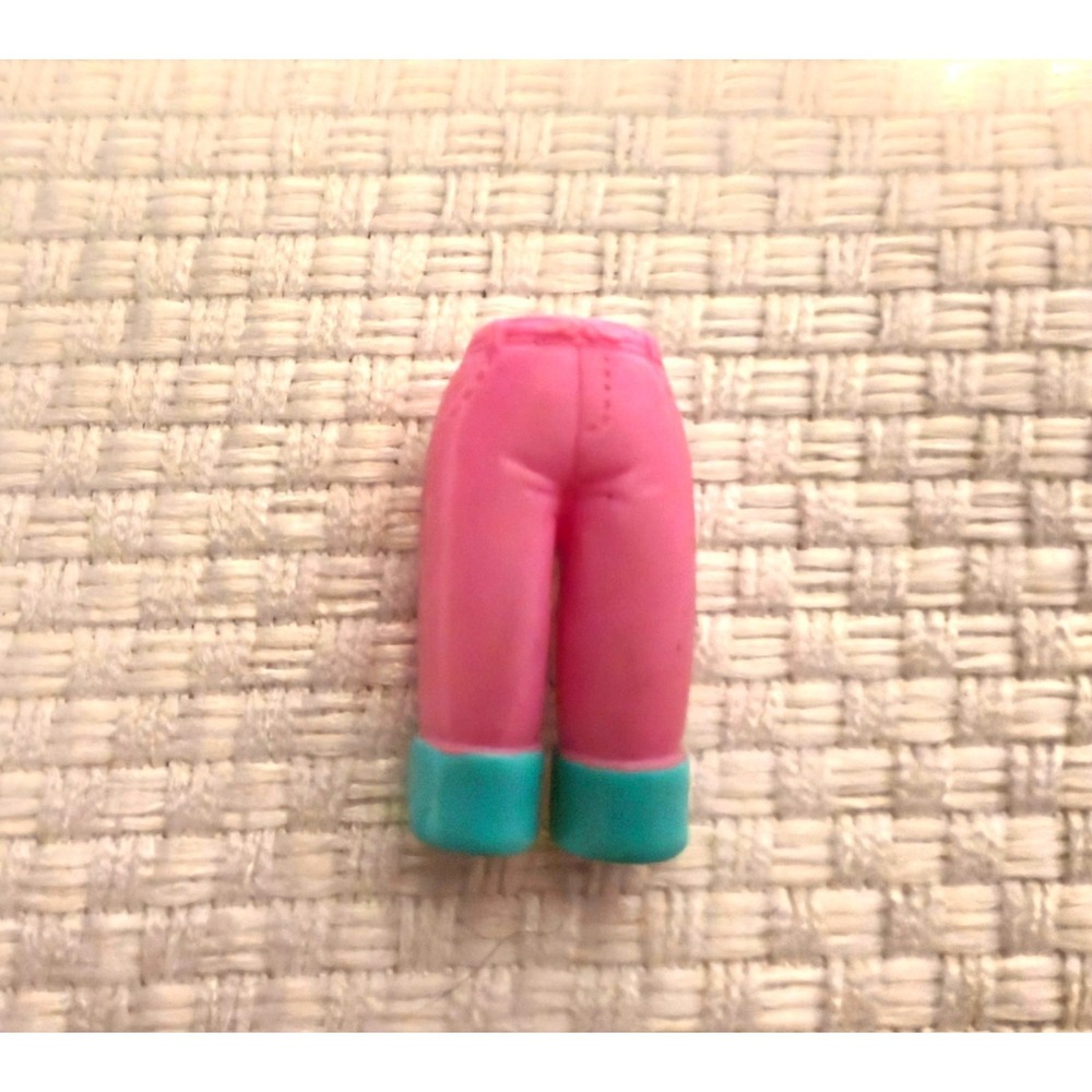 Vintage Polly Pocket Doll Pants Pink Teal Clothing Accessory Miniature Toy